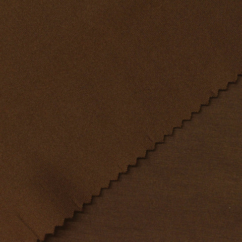 Polyester Modal Stretch Scuba Knit Fabric, 270 gsm, 170 cm — Brown