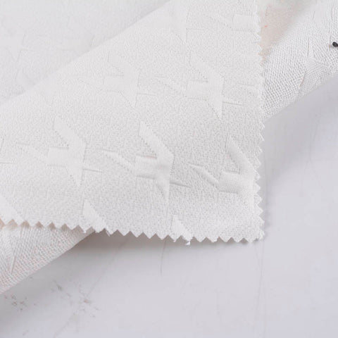 White Tone-on-Tone Jacquard, Cotton-Poly, 278 gsm
