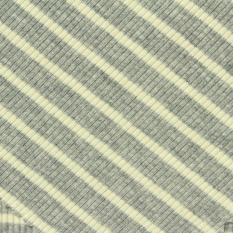 Grey Horizontal-Stripe Rib Knit, Cotton