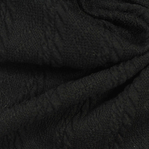 Jacquard Polyester Stretch Knit Fabric, 225 gsm, 148 cm — Black