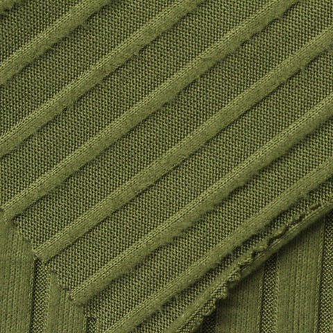 Slub Polyester Stretch Rib Knit Fabric, 195 gsm, 145 cm — Green