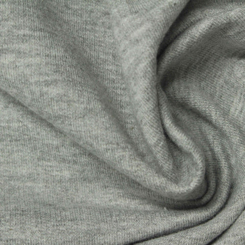 Light Grey Heathered-Marl French Terry, Poly-Cotton, 200 gsm