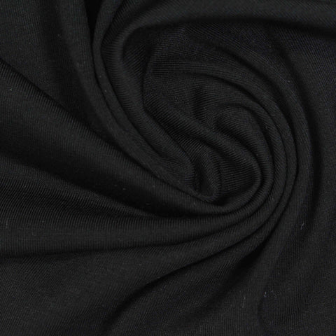 Black Jersey Knit, Bamboo-Poly