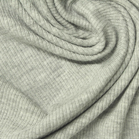 Grey Heather Rib Knit, Viscose