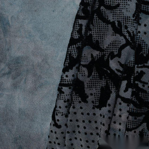 Black Floral Knit, Polyester, 210 gsm, 160 cm, ref EF-9934