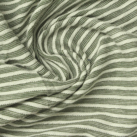 Cream Stripes Jersey Knit, Cotton-Poly