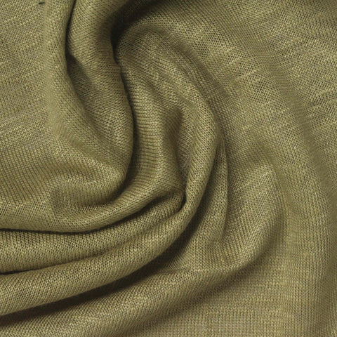 Green Heather Jersey Knit, Linen