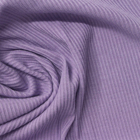 Polyester Stretch Rib Knit Fabric, 210 gsm, 145 cm — Purple