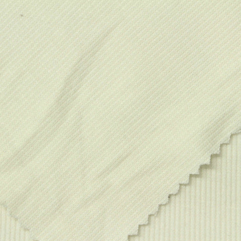 Polyester Viscose Stretch Rib Knit Fabric, 300 gsm, 120 cm — Beige