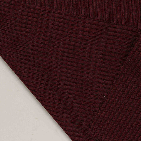 Yarn-Dyed Polyester Stretch Rib Knit Fabric, 250 gsm, 150 cm — Red