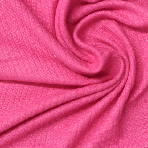 Viscose Stretch Rib Knit Fabric, 200 gsm — Pink, ref EF-254277