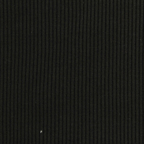 Viscose Polyester Stretch Rib Knit Fabric, 430 gsm, 120 cm — Black