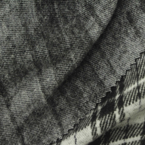 Black Plaid Jacquard, Polyester, 300 gsm, 160 cm
