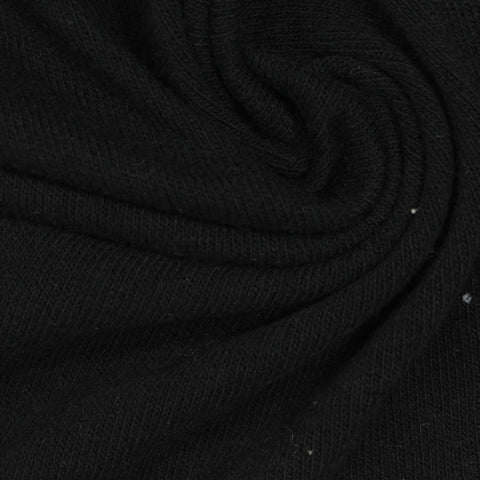 Cotton Polyester Stretch Jersey Knit Fabric, 215 gsm — Black