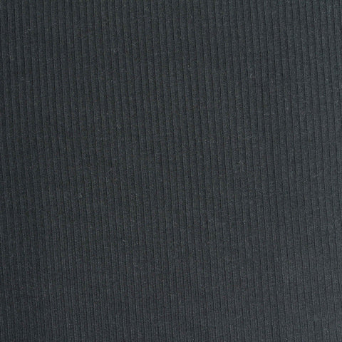 Viscose Stretch Rib Knit Fabric, 220 gsm, 155 cm — Black