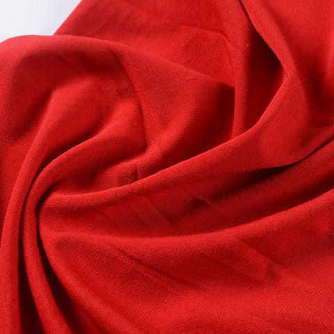 Polyester Viscose Stretch Jersey Knit Fabric, 184 gsm, 182 cm — Red