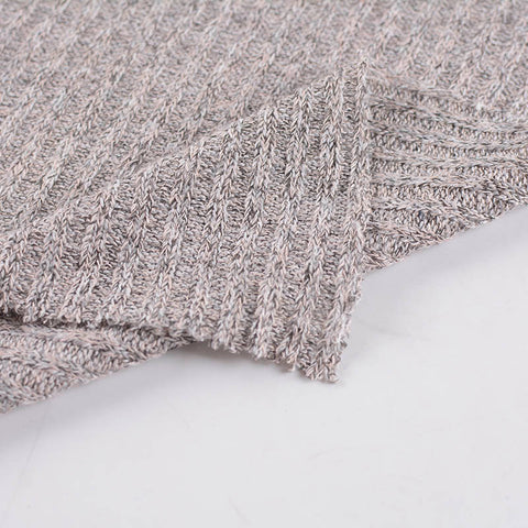 Heather Grey Marl Rib Knit, Poly-Viscose, 190 gsm