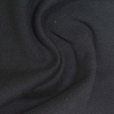Cotton Polyester Jersey Knit Fabric, 265 gsm, 175 cm — Black