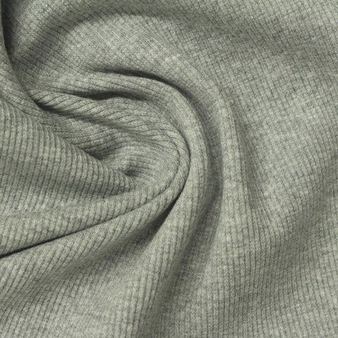 Grey Heather Rib Knit, Cotton