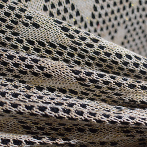 Grey Geometric Chunky Knit, Acrylic-Metallic