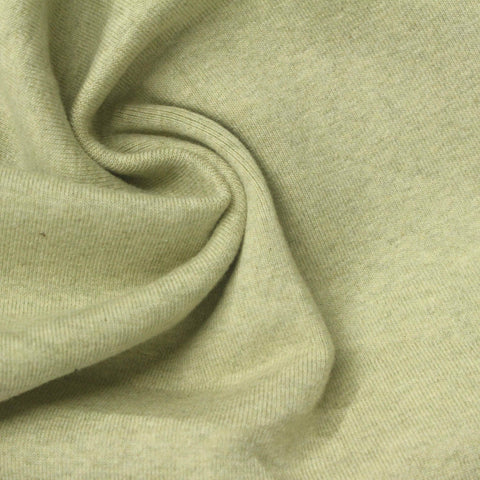 Light Green Heathered-Marl Rib Knit, Cotton, 473 gsm