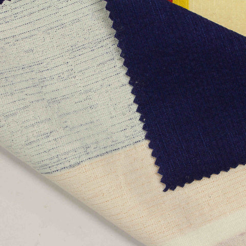 Navy Vertical-Stripe Interlock Knit, Poly-Viscose