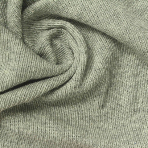 Light Grey-Green Heather Rib Knit, Cotton