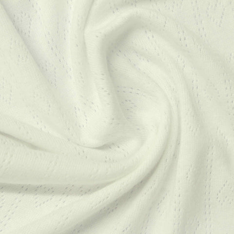 Cream Tone-on-Tone Heart Pointelle Knit, Cotton