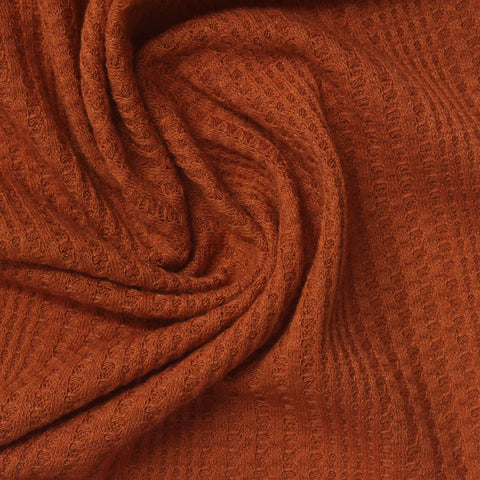 Orange Waffle Knit, Poly-Viscose