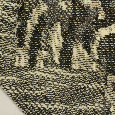Black Abstract Chunky Knit, Cotton-Poly, 225 gsm
