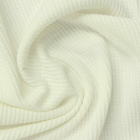Polyester Viscose Stretch Waffle Knit Fabric, 210 gsm, 160 cm — Beige