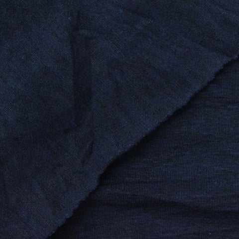 Dark Blue Marl Jersey Knit, Cotton-Poly, 173 gsm
