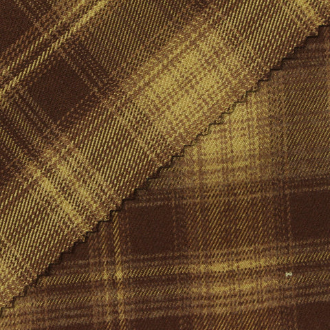 Brown Plaid Woven, Poly-Viscose, 290 gsm, 150 cm, ref EF-265184