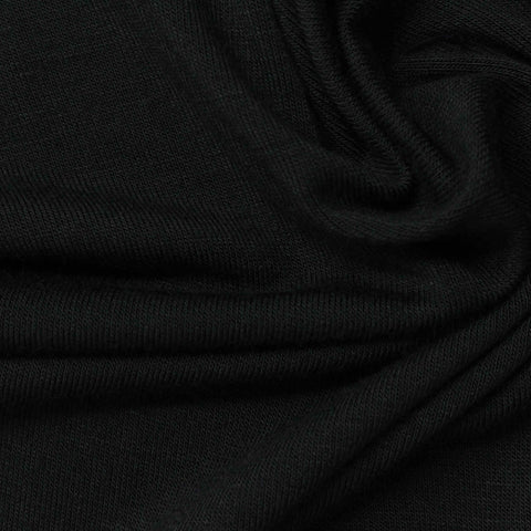 Viscose Stretch Jersey Knit Fabric, 205 gsm, 150 cm — Black