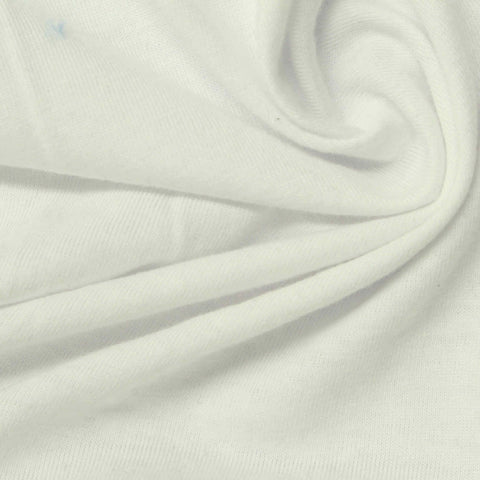 Cotton Polyester Jersey Knit Fabric, 175 gsm, 170 cm — White