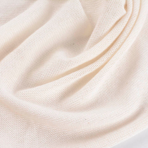Polyester Cotton Chunky Knit Fabric, 135 gsm — White