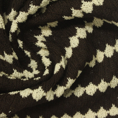 Cream Diamond Chunky Knit, Poly-Cotton, 305 gsm