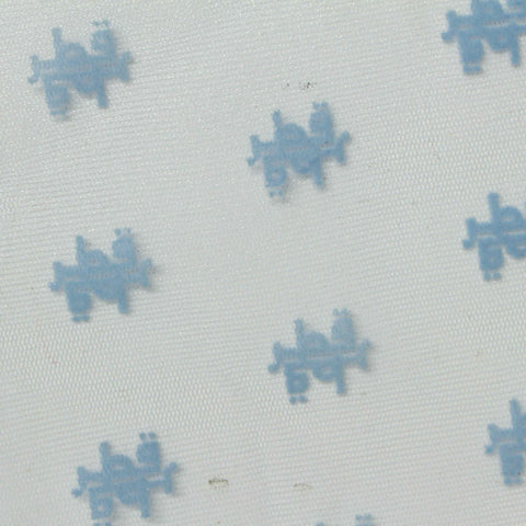 Jacquard Flocked 100% Polyester Knit Fabric, 30 gsm, 150 cm — Blue