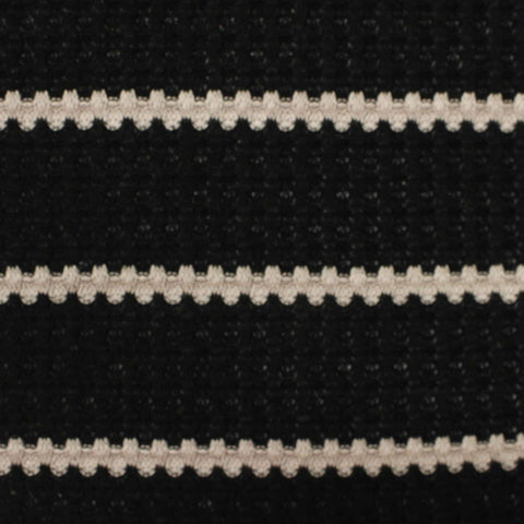 Black Wavy-Stripe Waffle Knit, Poly-Viscose