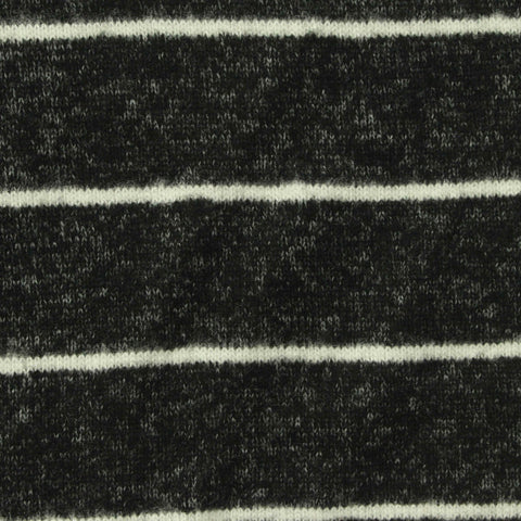 White Horizontal-Stripe Knit, Viscose-Poly, 220 gsm
