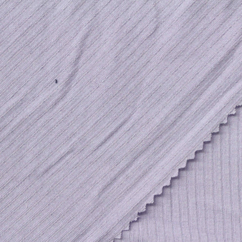 Polyester Viscose Stretch Rib Knit Fabric, 205 gsm, 143 cm — Purple