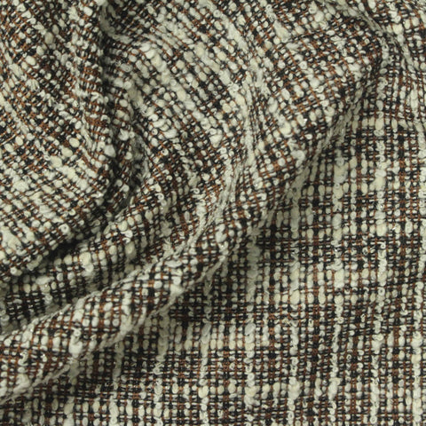 Brown Check Bouclé, Poly-Cotton