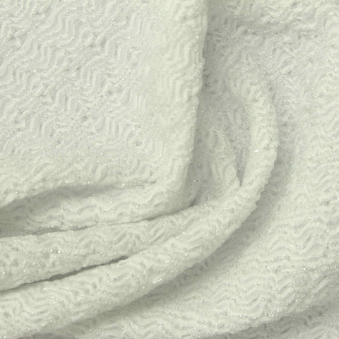 White Chevron Jersey Knit, Polyester