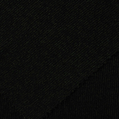 Dark Green Marl Rib Knit, Polyester, 341 gsm