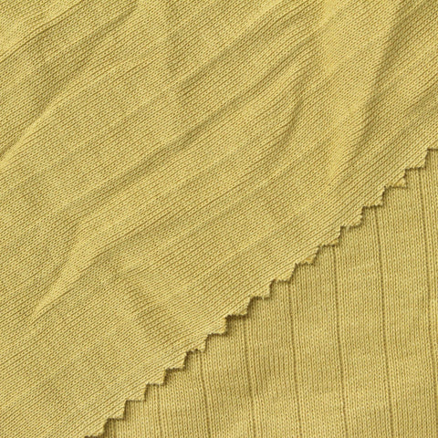 100% Cotton Rib Knit Fabric, 200 gsm, 175 cm — Yellow