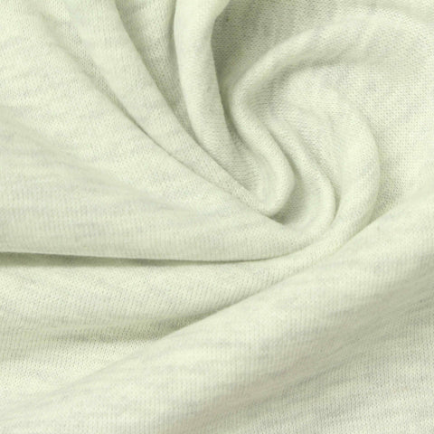 Brushed Polyester Cotton French Terry Fabric, 230 gsm, 180 cm — White