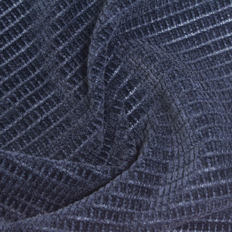 Polyester Stretch Chenille Fabric, 240 gsm, 188 cm — Navy