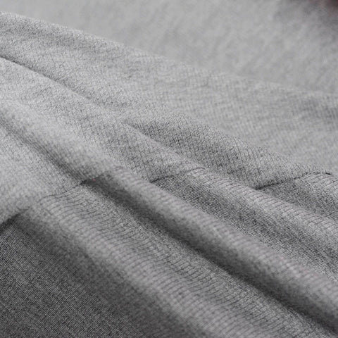 Grey Marl Rib Knit, Viscose, 195 gsm