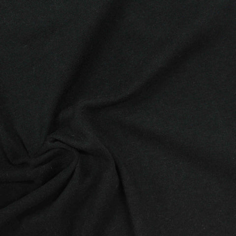 Cotton Stretch Jersey Knit Fabric, 178 gsm, 155 cm — Black