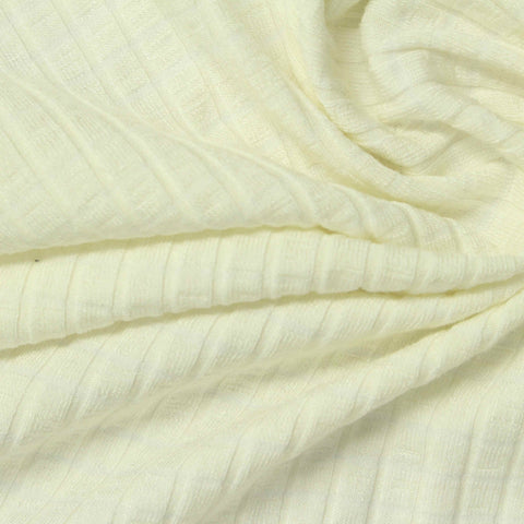 Viscose Stretch Rib Knit Fabric, 280 gsm, 130 cm — White
